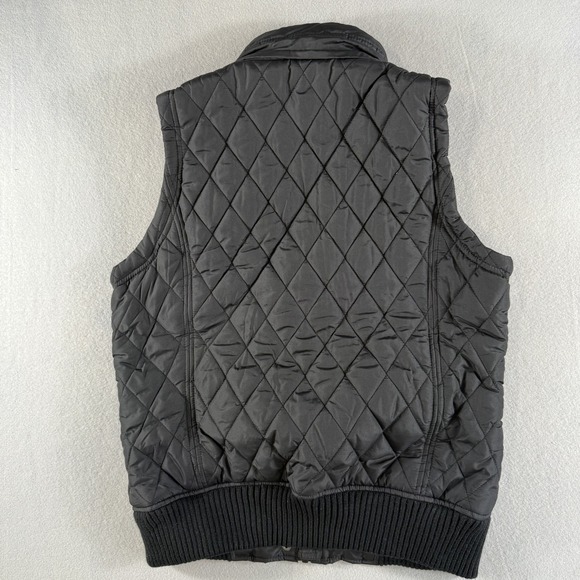 Maurices Black Quilted Puffer Vest Women's Size Medium Insulated Snap Button - Picture 2 of 8